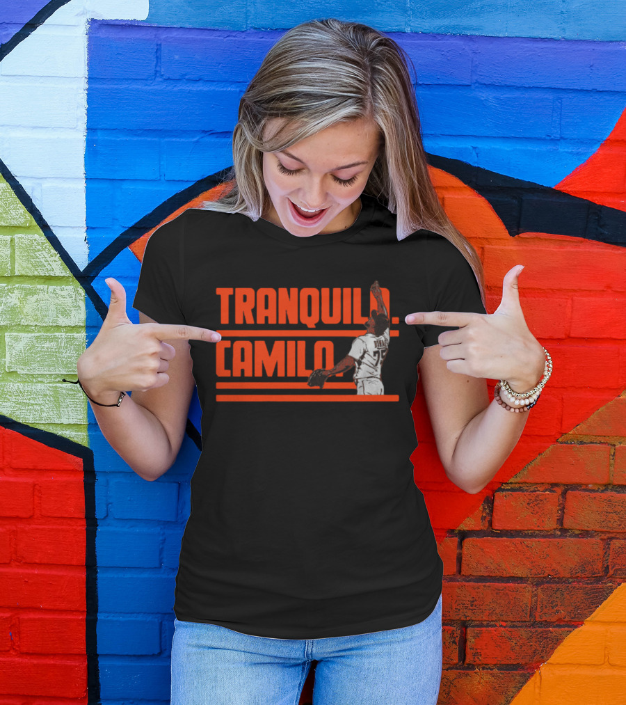 TRanquilo Camilo Doval Baseball Pitcher Iconic Action T-Shirt