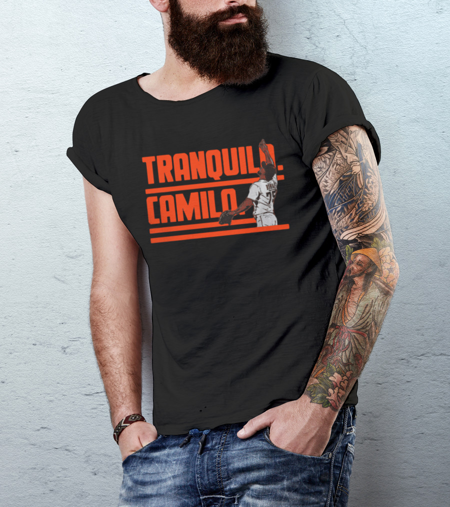 TRanquilo Camilo Doval Baseball Pitcher Iconic Action T-Shirt