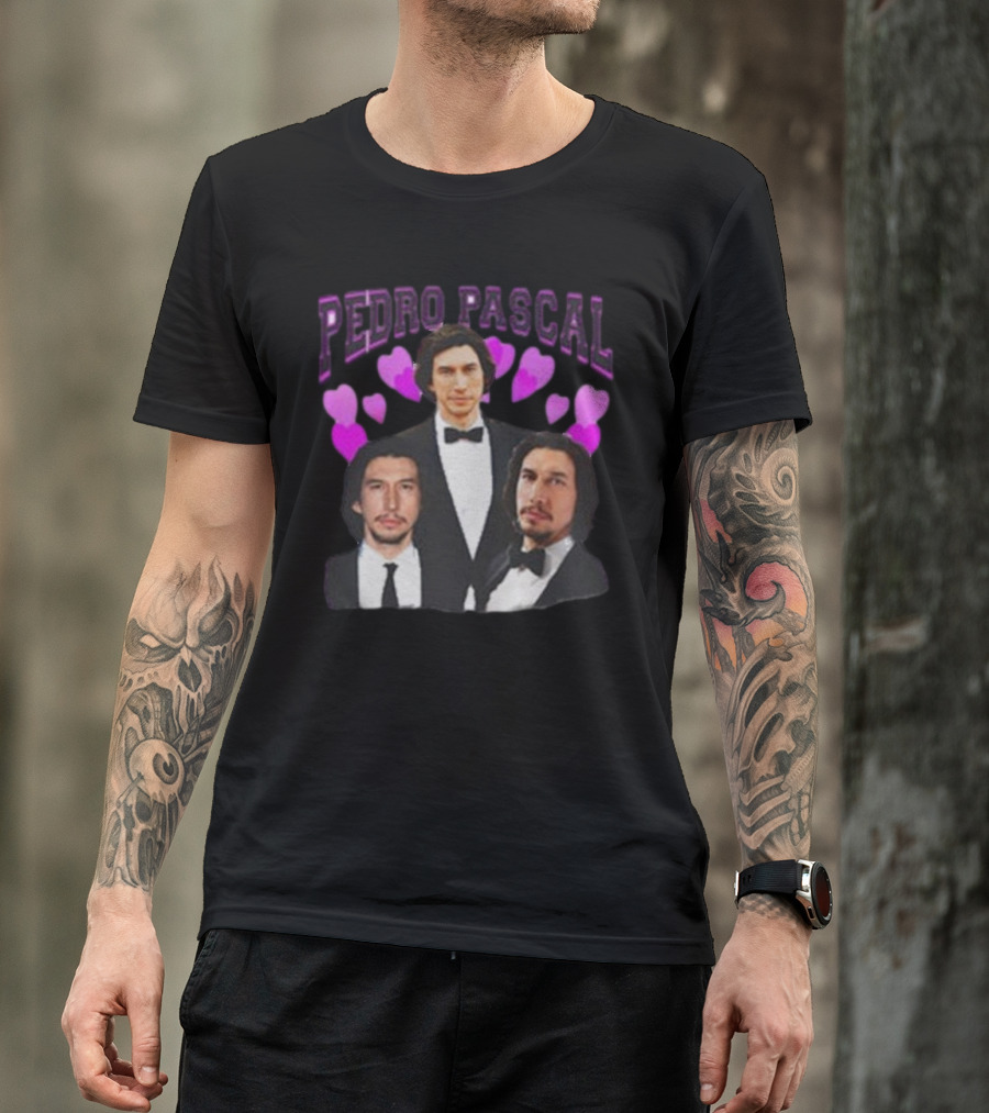 PEDRO PASCAL Hearts Tuxedo Trio T-Shirt