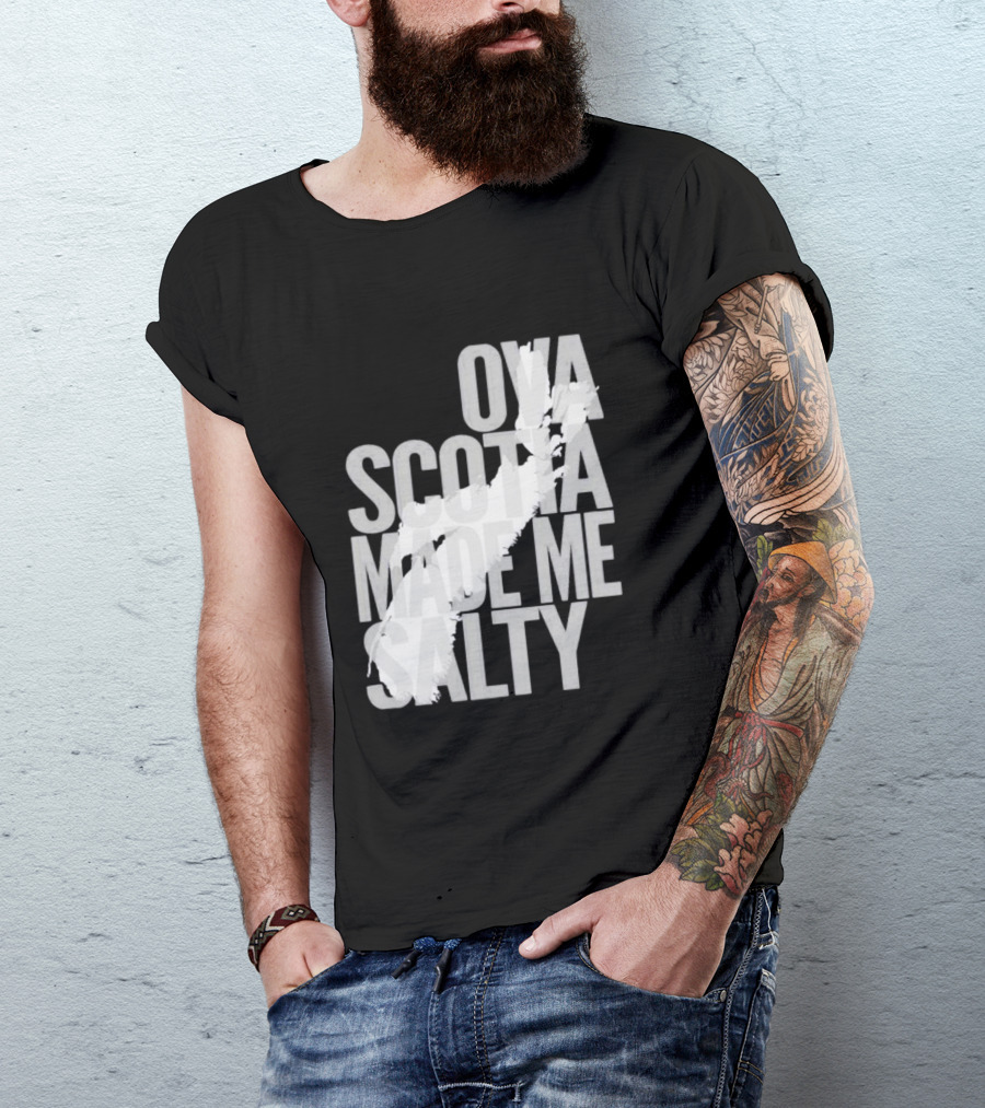 Nova Scotia Made Me Salty Ova Coast Map T-Shirt