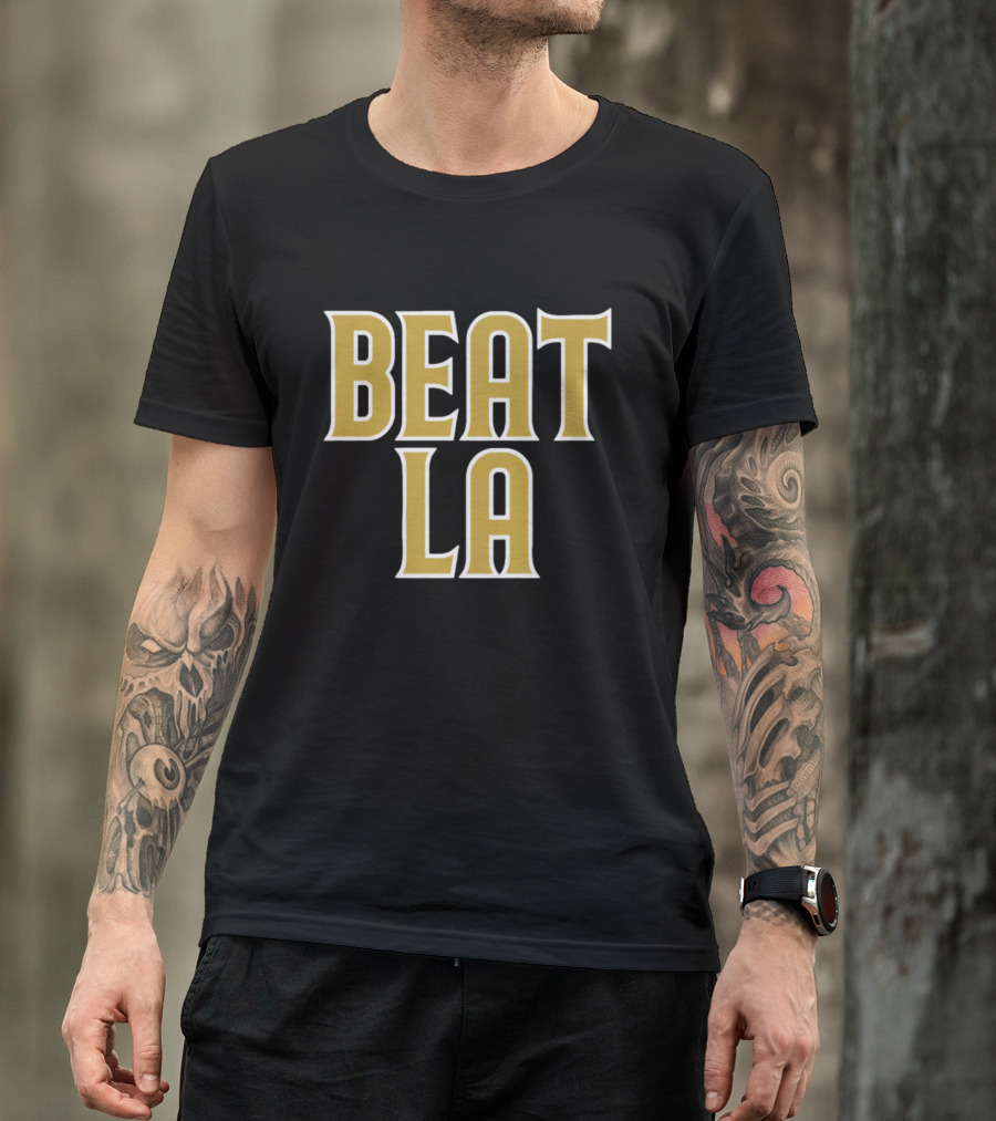 San Diego Beat LA Brown Text T-Shirt
