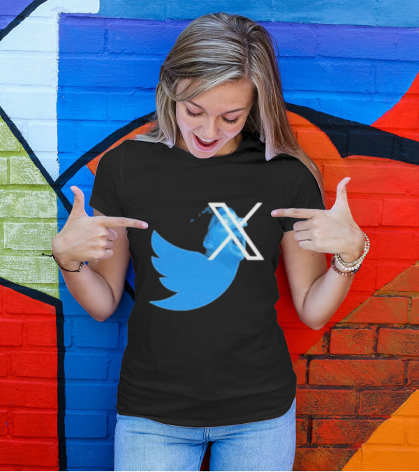 Twitter X Logo With Funny Expression T-Shirt