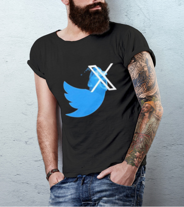 Twitter X Logo With Funny Expression T-Shirt