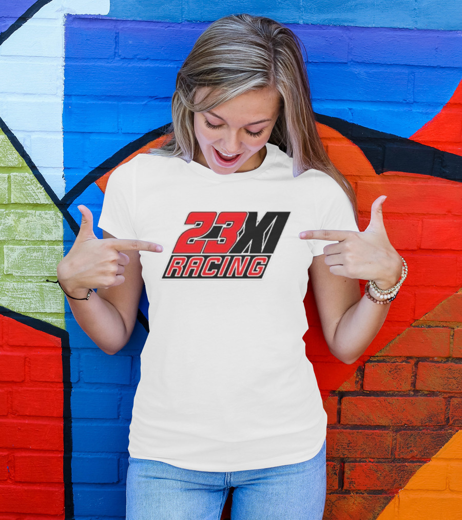 23XI Racing Checkered Flag Heather Charcoal 1-Spot T-Shirt
