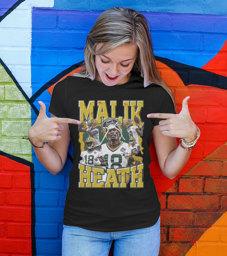 Malik Heath Green Bay Packers Football Player Collage T-Shirt