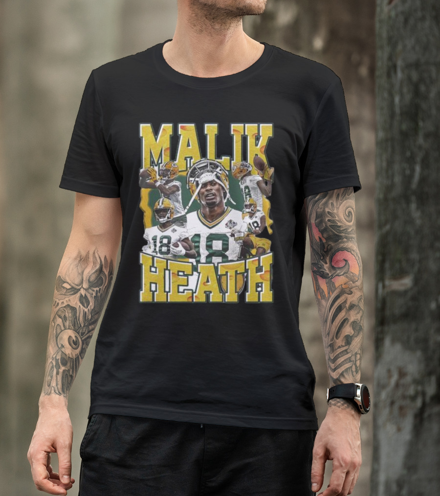 Malik Heath Green Bay Packers Football Player Collage T-Shirt