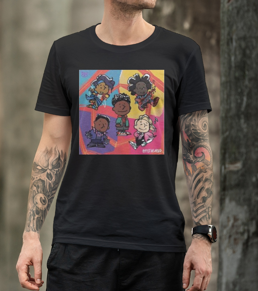 Peanuts Fanart Characters By Pistashxo With Vibrant Background T-Shirt