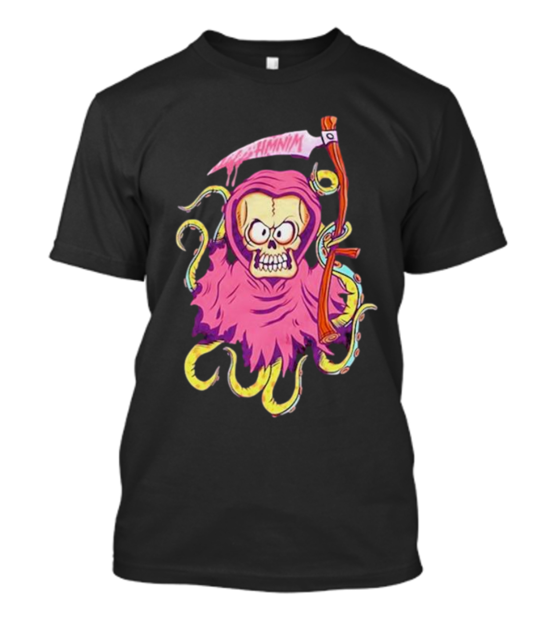 Reaper Hi My Name Is Mark Colorful Skull With Tentacles T-Shirt