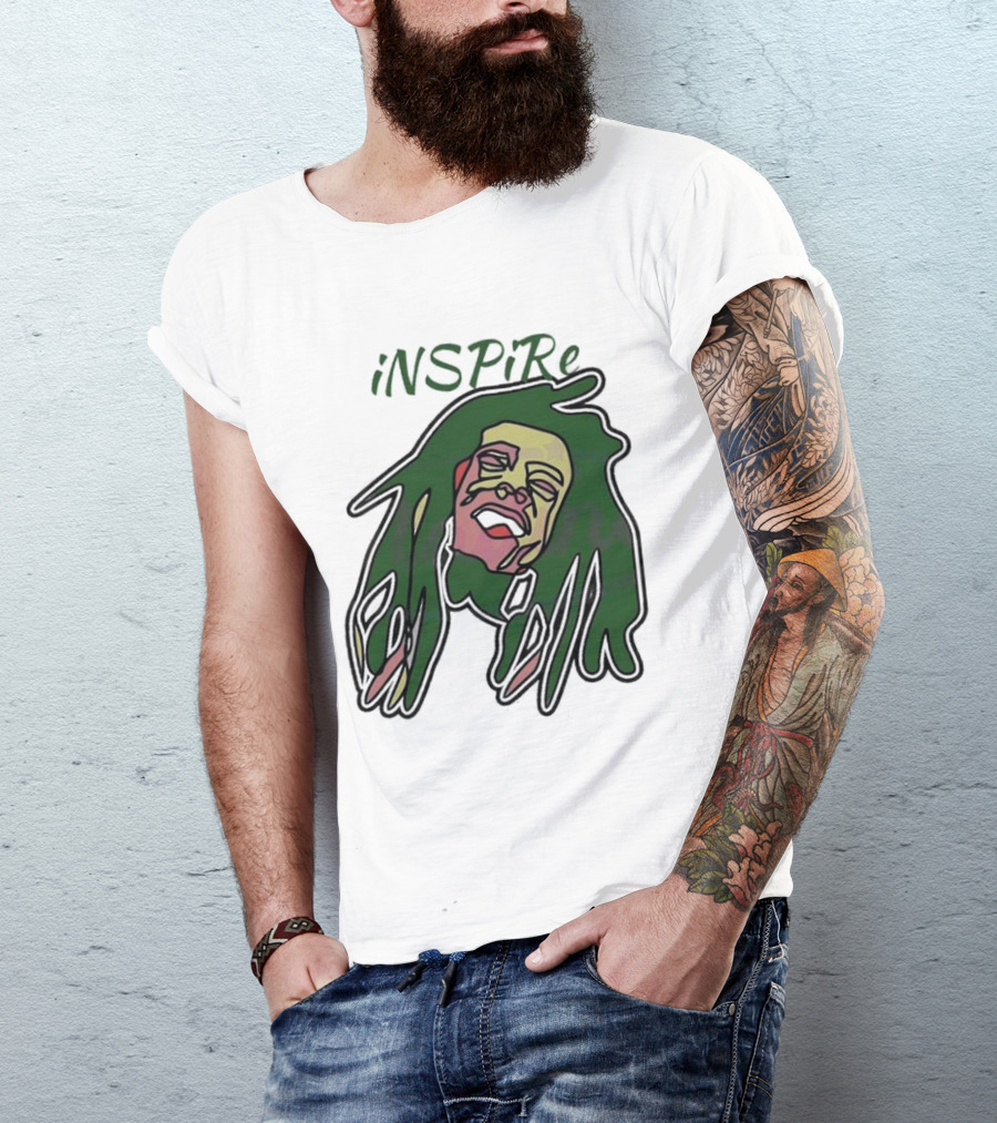 INSPiRe Bob Marley Green Hair T-Shirt