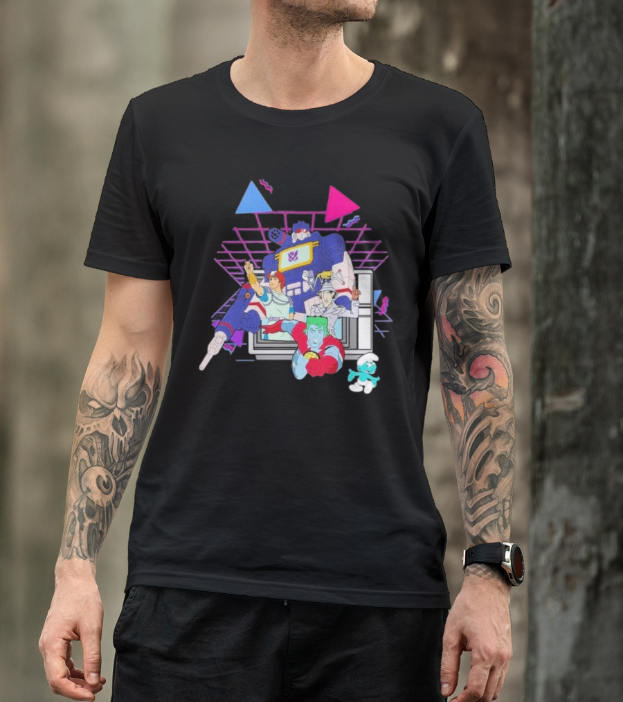 Retro Roll-Call From Iconic 80s Cartoon Heroes And Transforming Robot Adventures T-Shirt