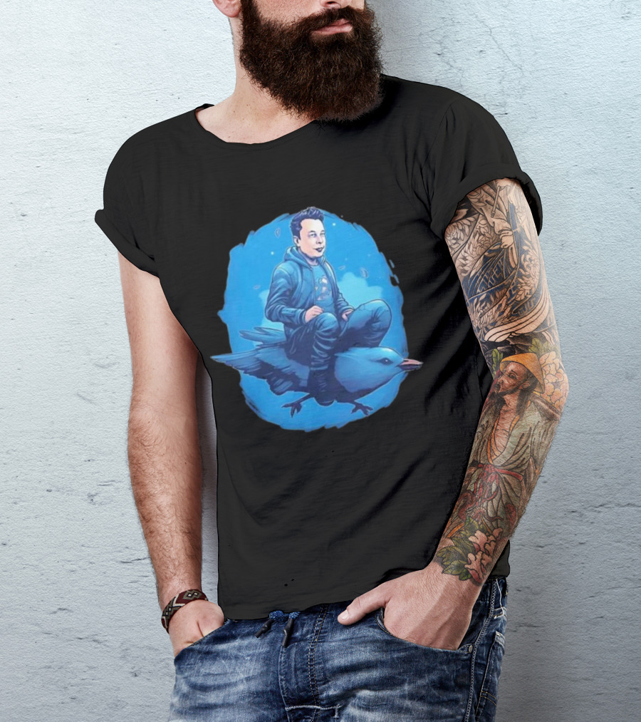 Twittering Along Flying Adventure With Bird Eccentric Tech T-Shirt
