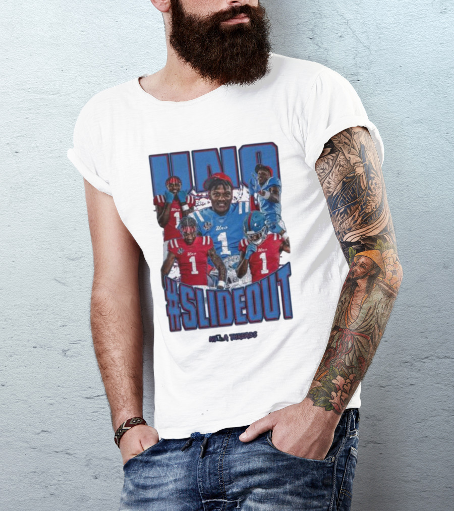 UNO Williams #Slideout Football Tribute In Red And Blue T-Shirt