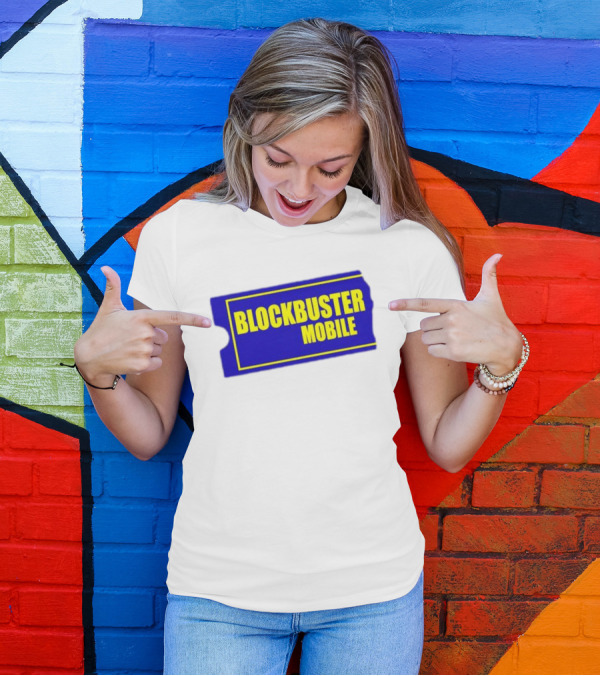 BLOCKBUSTER MOBILE Blue Ticket Nostalgia T-Shirt