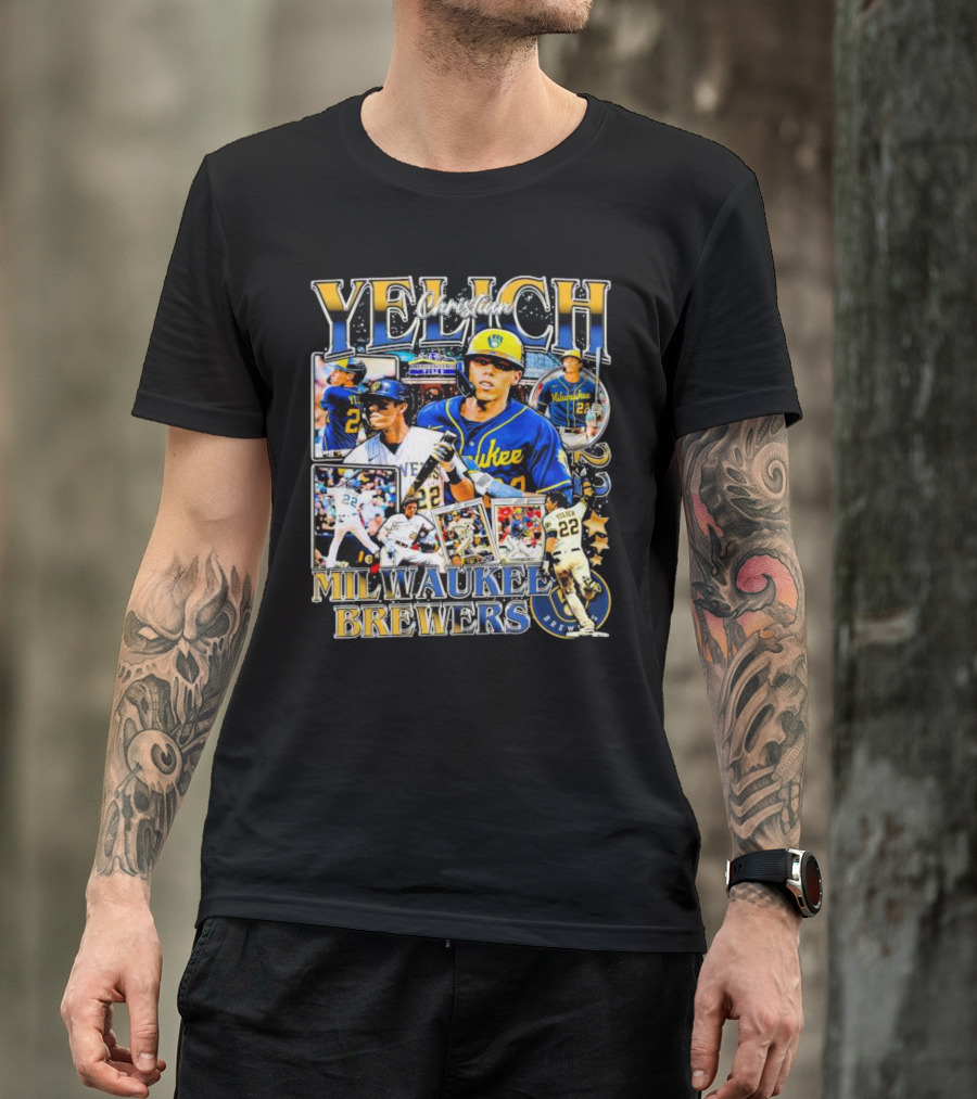 Christian Yelich Milwaukee Brewers 22 Collage T-Shirt