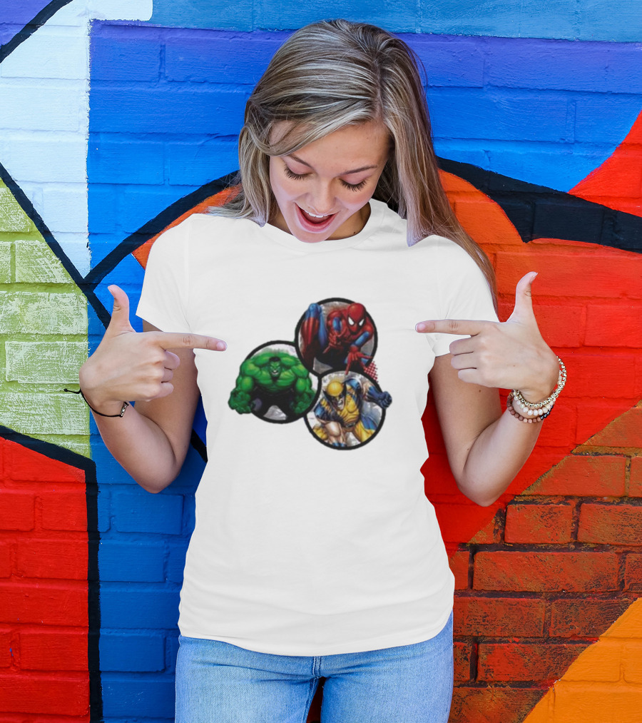 Marvel's Trinity Spider-Man Hulk Wolverine T-Shirt