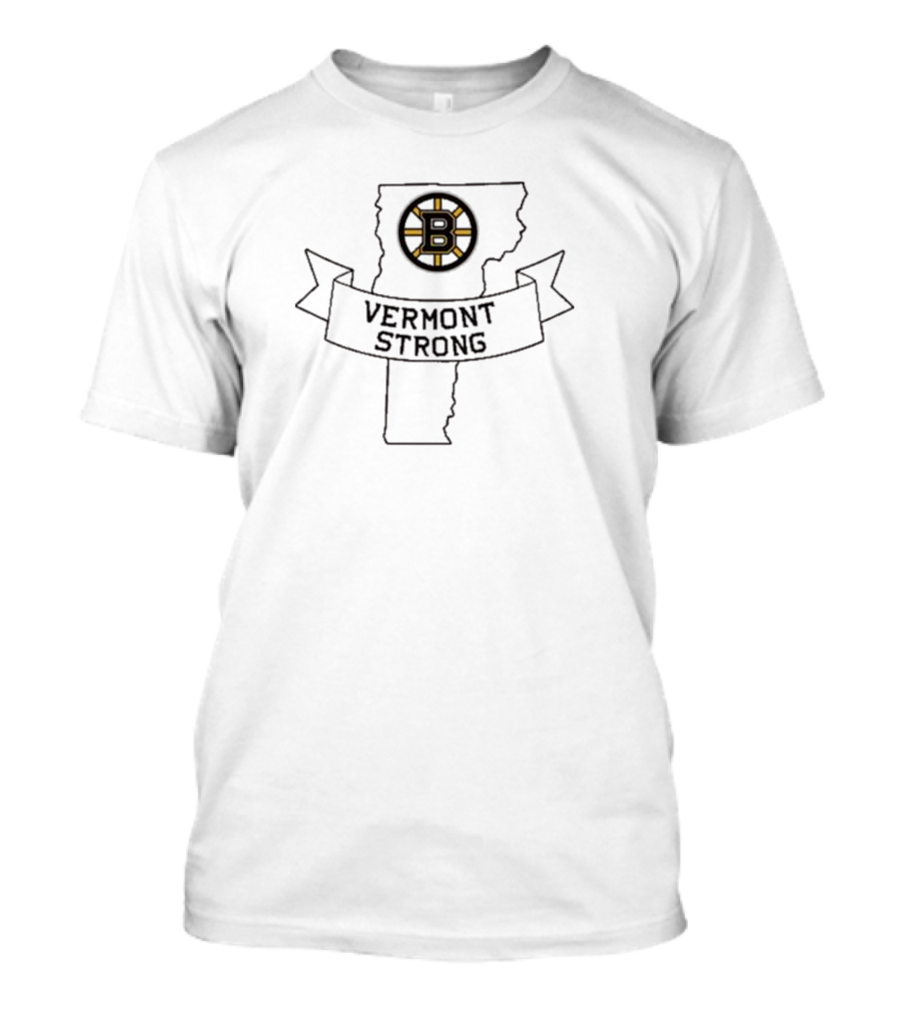 Boston Bruins Vermont Strong Logo Map T-Shirt