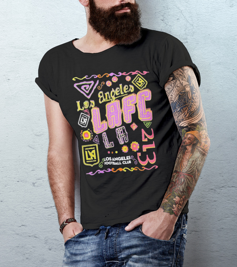 Los Angeles FC Papel Picado 213 LAFC Los Angeles Football Club T-Shirt