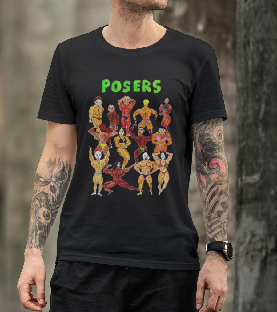 POSERS Bodybuilding Characters Flexing T-Shirt