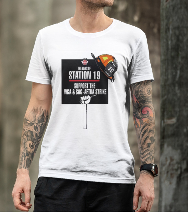 Station 19 Fans Support WGA And SAG-AFTRA Strike With Firefighter Iconography T-Shirt