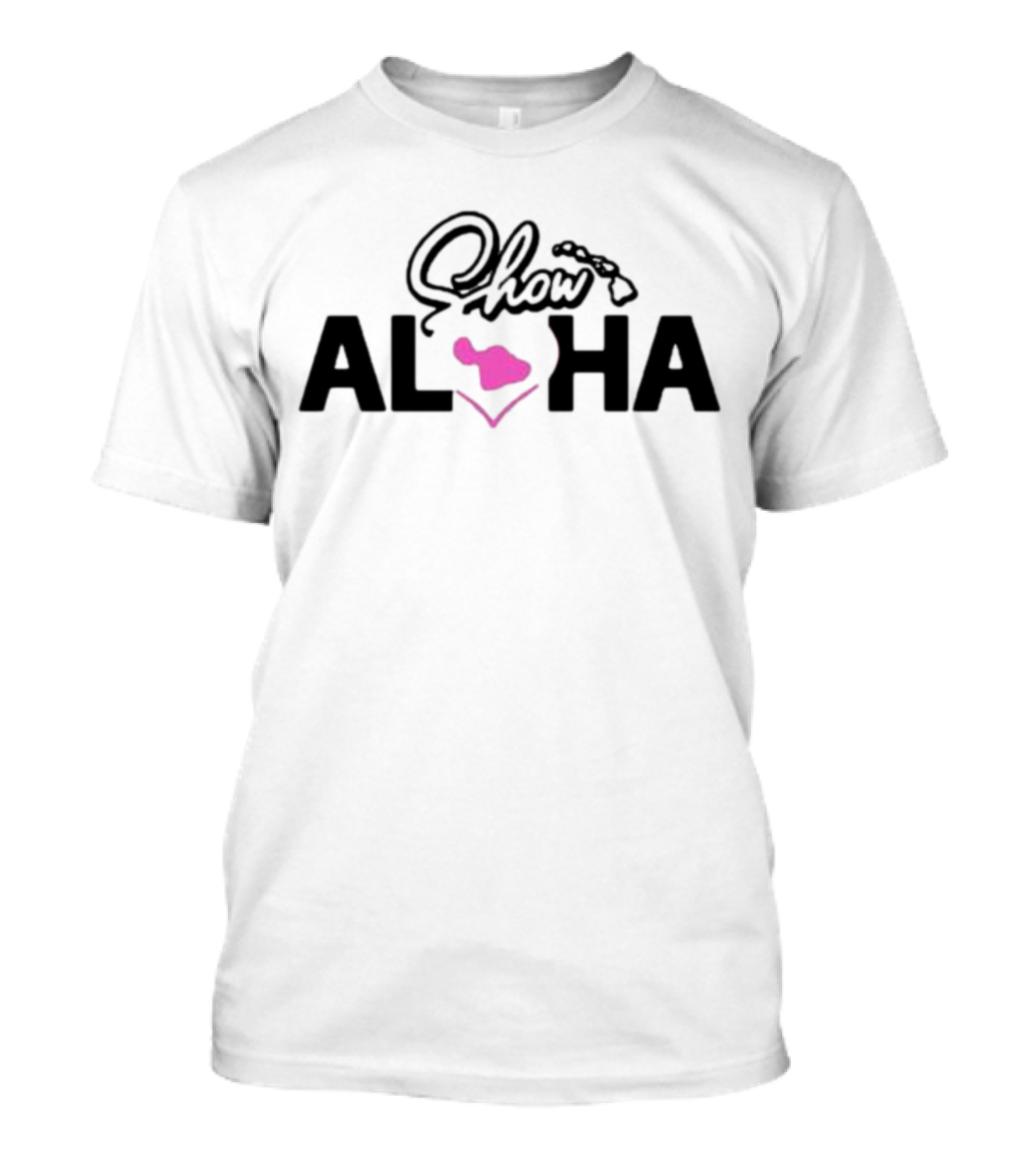 Show Aloha Challenge Maui Map Heart Icon Hawai'i T-Shirt