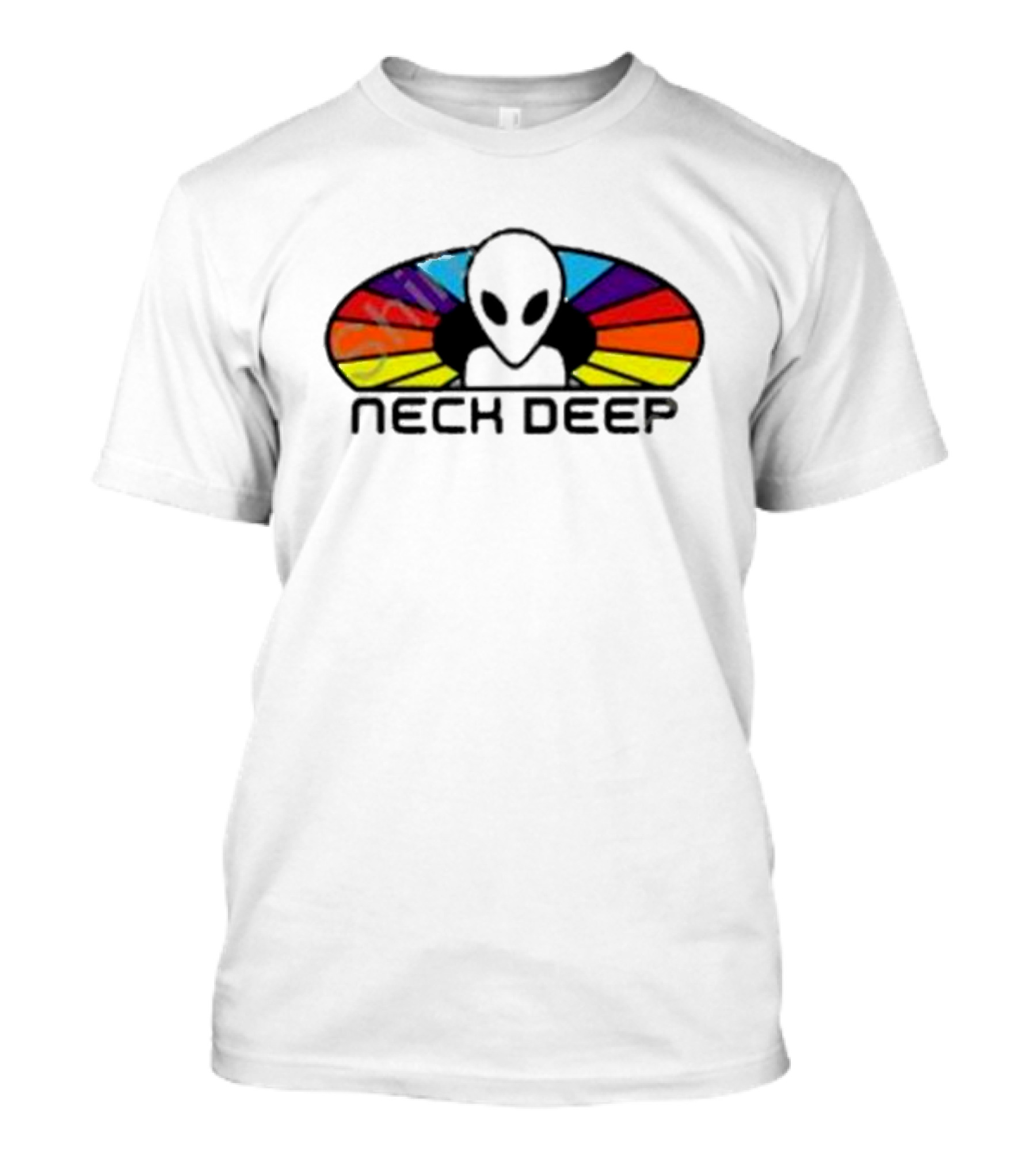 Neck Deep Alien Rainbow Oval Take Me With You And Workshop T-Shirt