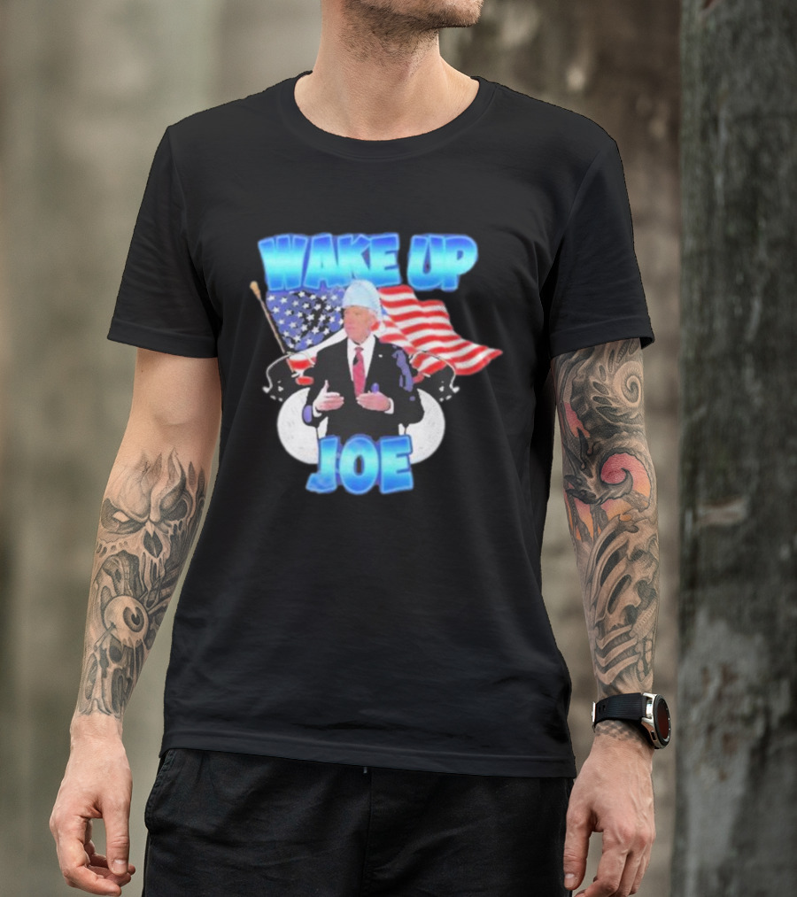 Designedbytheboys Wake Up Joe American Flags Patriotic T-Shirt