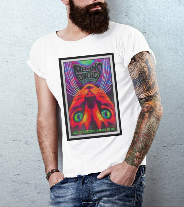 Melvins Boris Dr. Feelgood Aug 29 Belasco Theater LA CA Psychedelic Cat T-Shirt