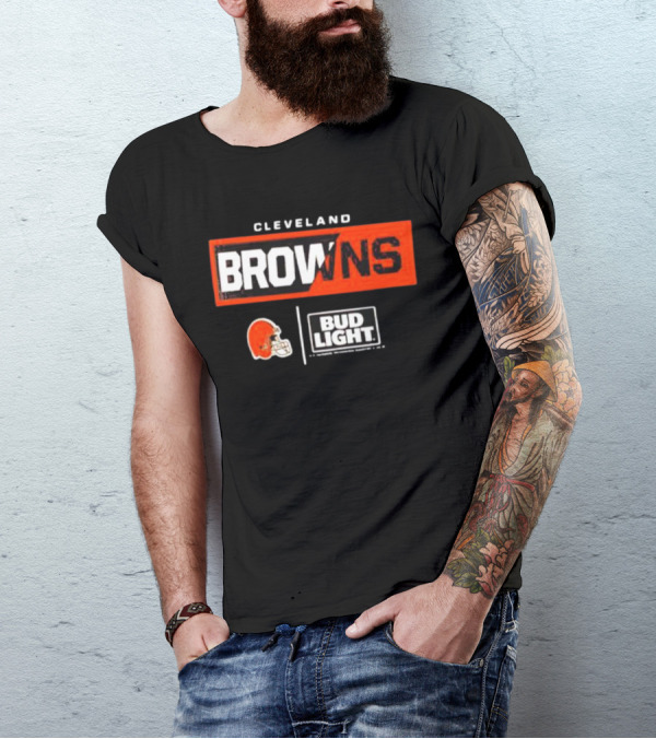 Cleveland Browns Bud Light NFL Partnership With Cleveland Helmet T-Shirt