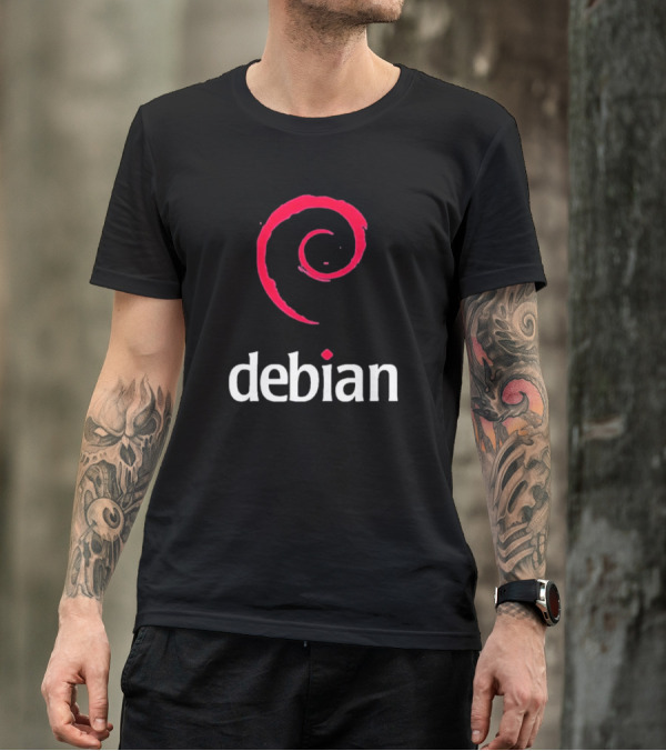 Jeff Geerling Debian GNU Linux Logo Spiral T-Shirt