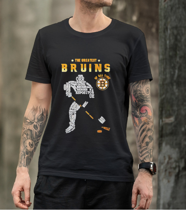 The Greatest Bruins Of All Time Featuring Iconic Names Like Orr And Esposito T-Shirt