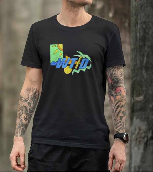 WTID 90s Sun Palm Tree Retro Vibes T-Shirt