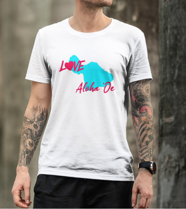 LOVE Aloha 'Oe Maui Island Map T-Shirt