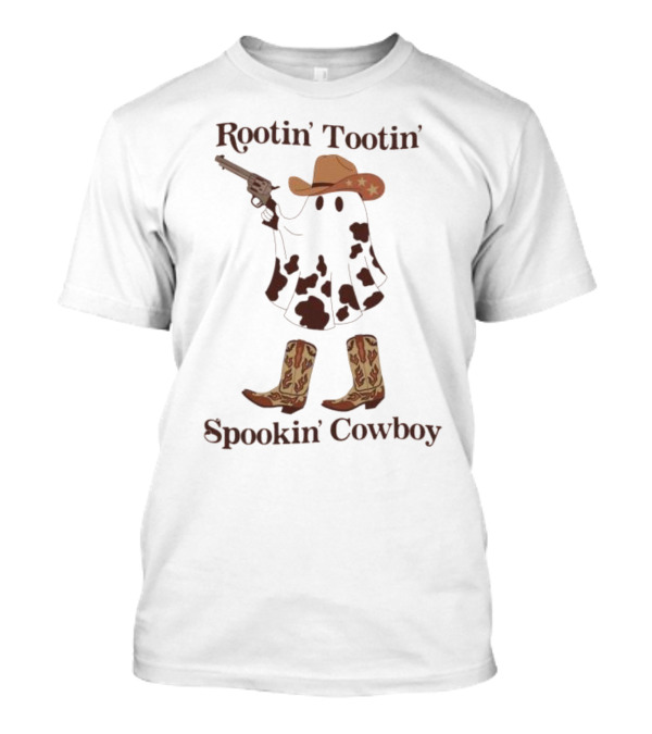 Rootin' Tootin' Spookin' Cowboy Holding A Gun With Starry Hat And Boots T-Shirt