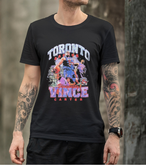 Toronto Raptors Vinsanity Vince Carter Mitchell And Ness Hardwood Classics Bling Concert Player T-Shirt