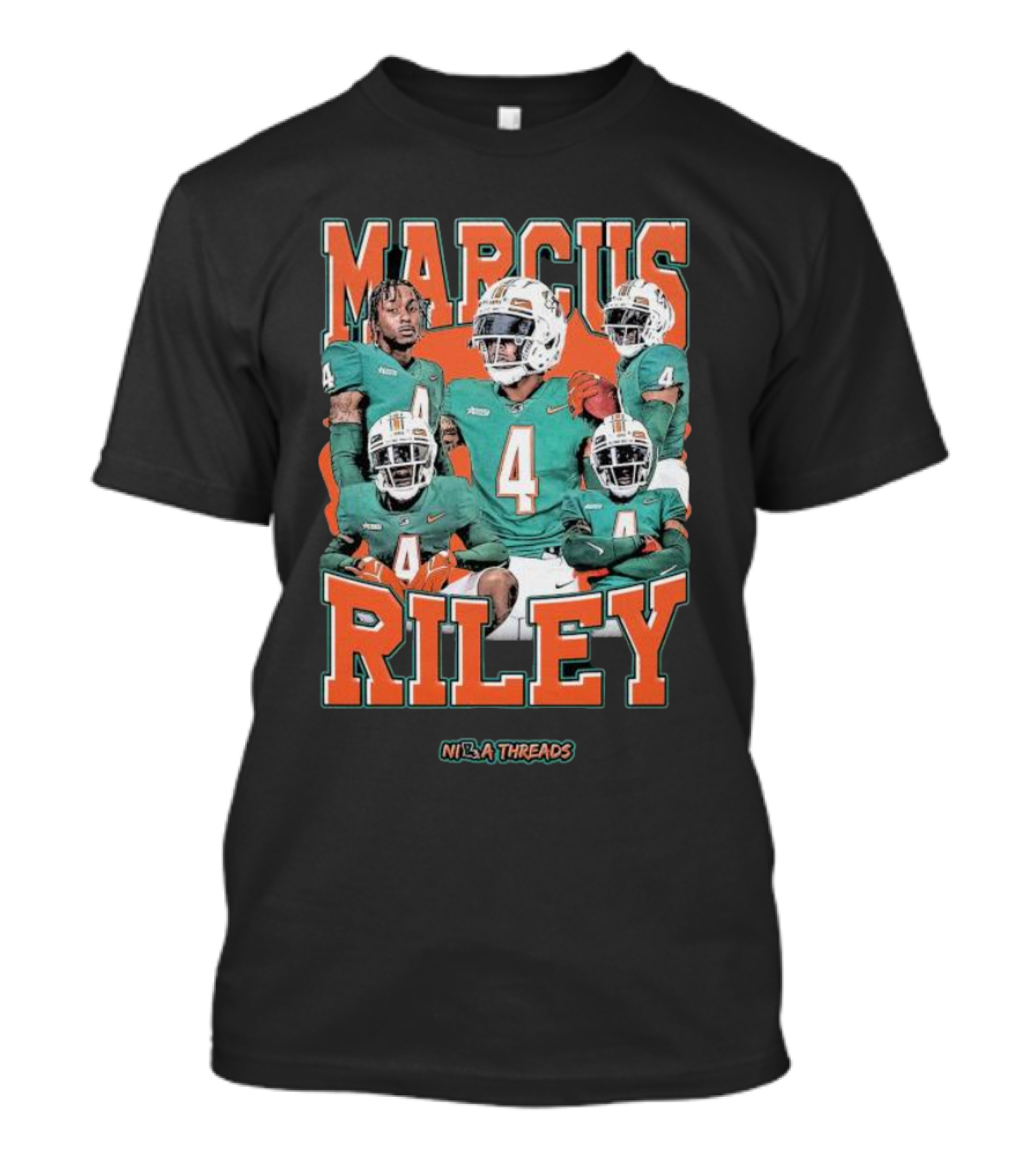 Florida A&M Rattlers Marcus Riley Football Nr 4 NTBA Threads T-Shirt