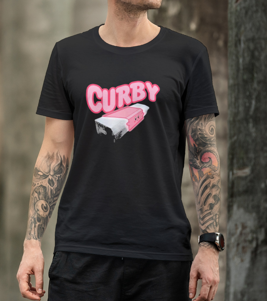 CURBY Pink Brick Character T-Shirt