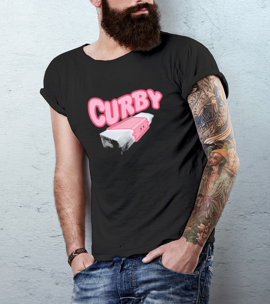 CURBY Pink Brick Character T-Shirt