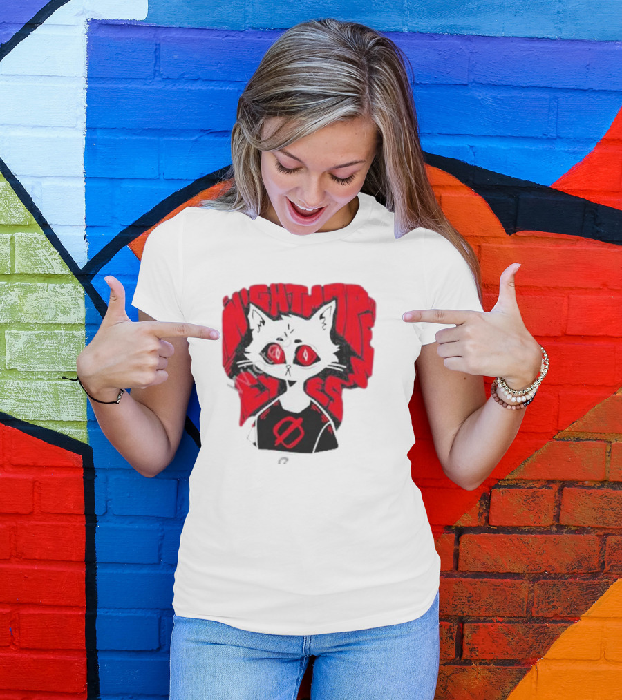 Nightmare Eyes Cat With Red Eyes And Zero T-Shirt