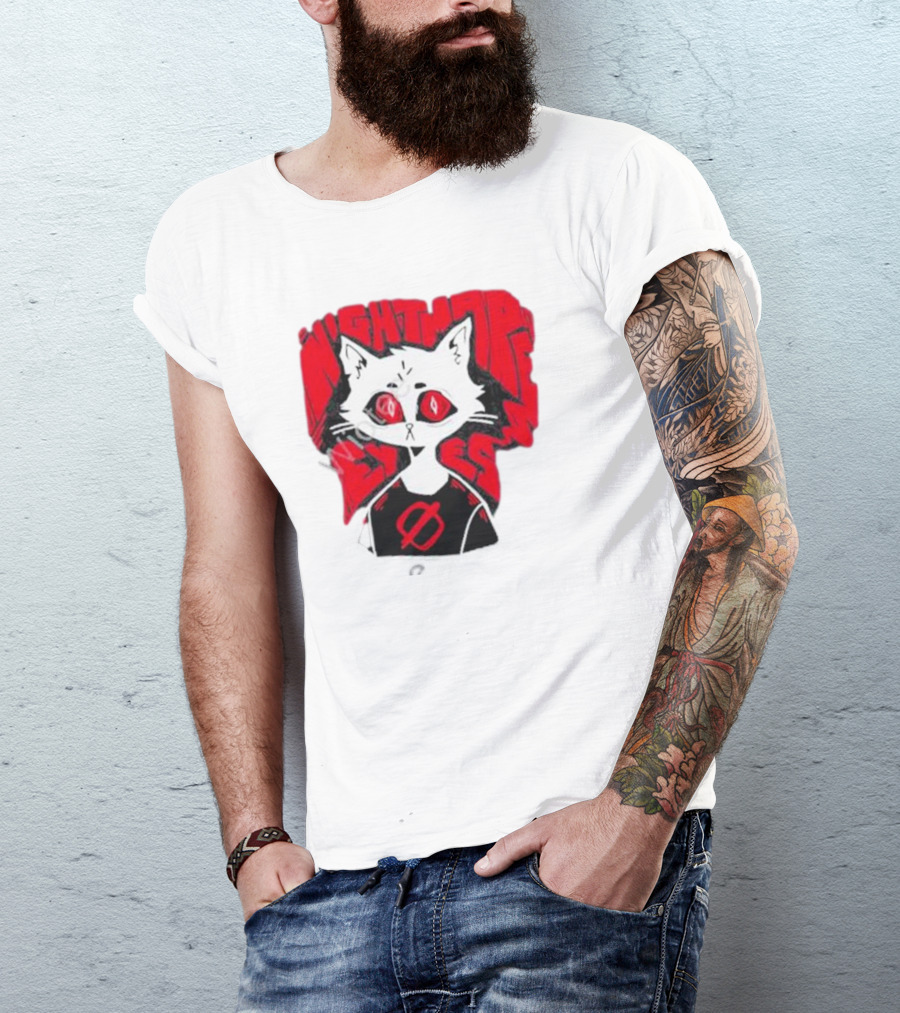 Nightmare Eyes Cat With Red Eyes And Zero T-Shirt