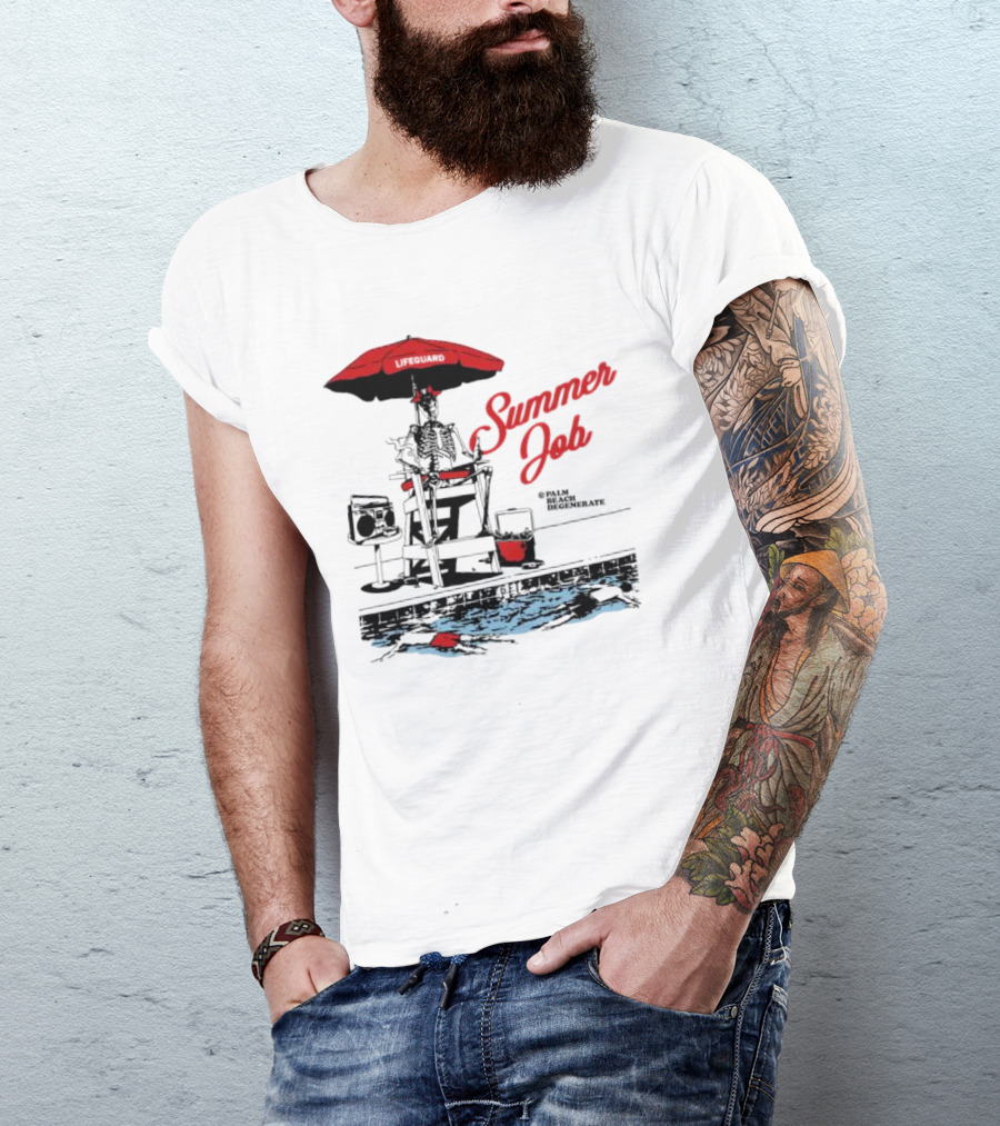Summer Job Lifeguard Palm Beach Degenerate T-Shirt