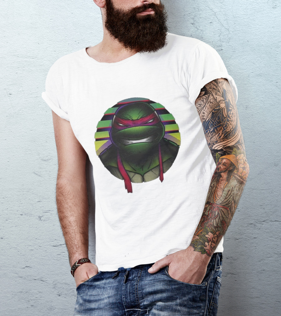Raph Mutant Red Ninja Retro Stripes T-Shirt