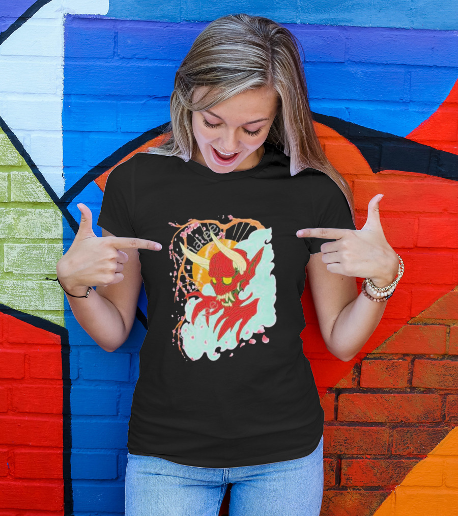 Elvis The Alien Oni Ayylien Clothing Red Demon Mask T-Shirt