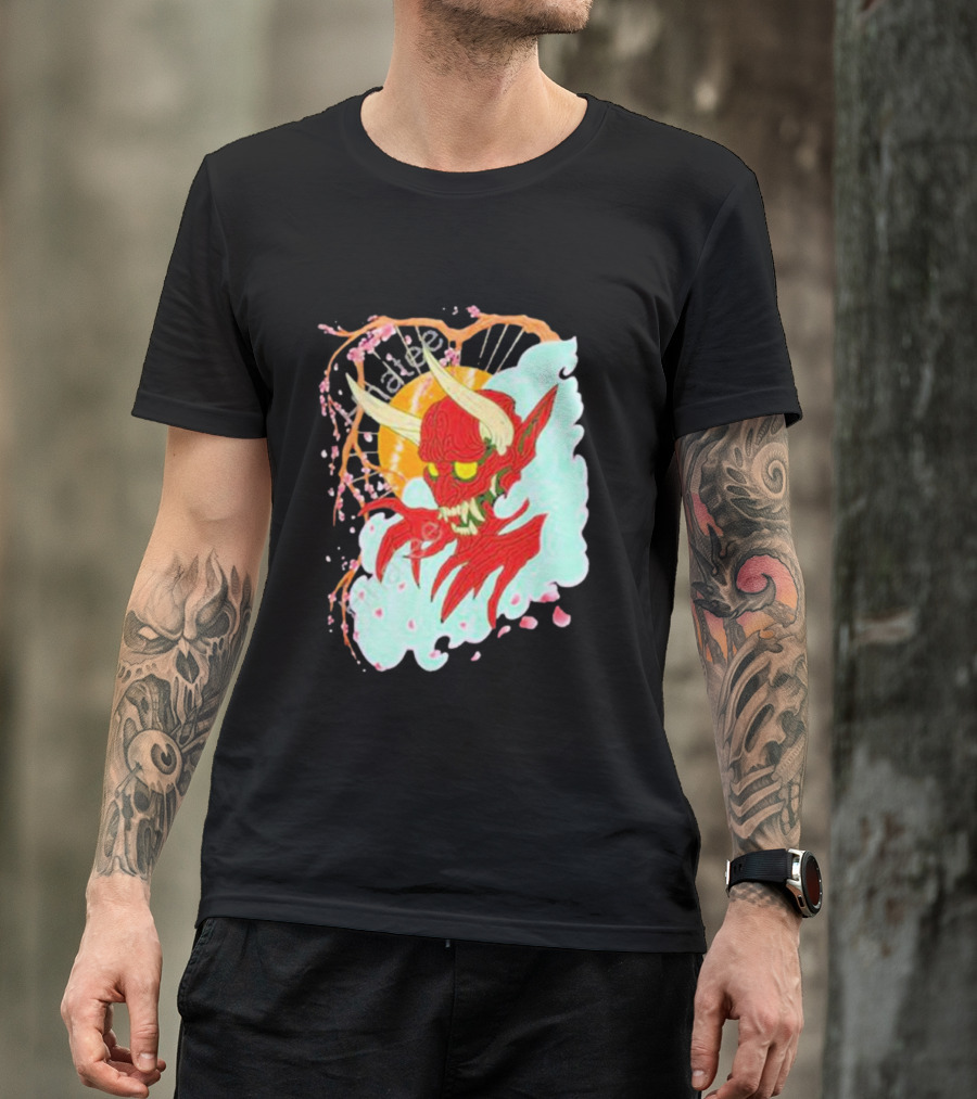 Elvis The Alien Oni Ayylien Clothing Red Demon Mask T-Shirt