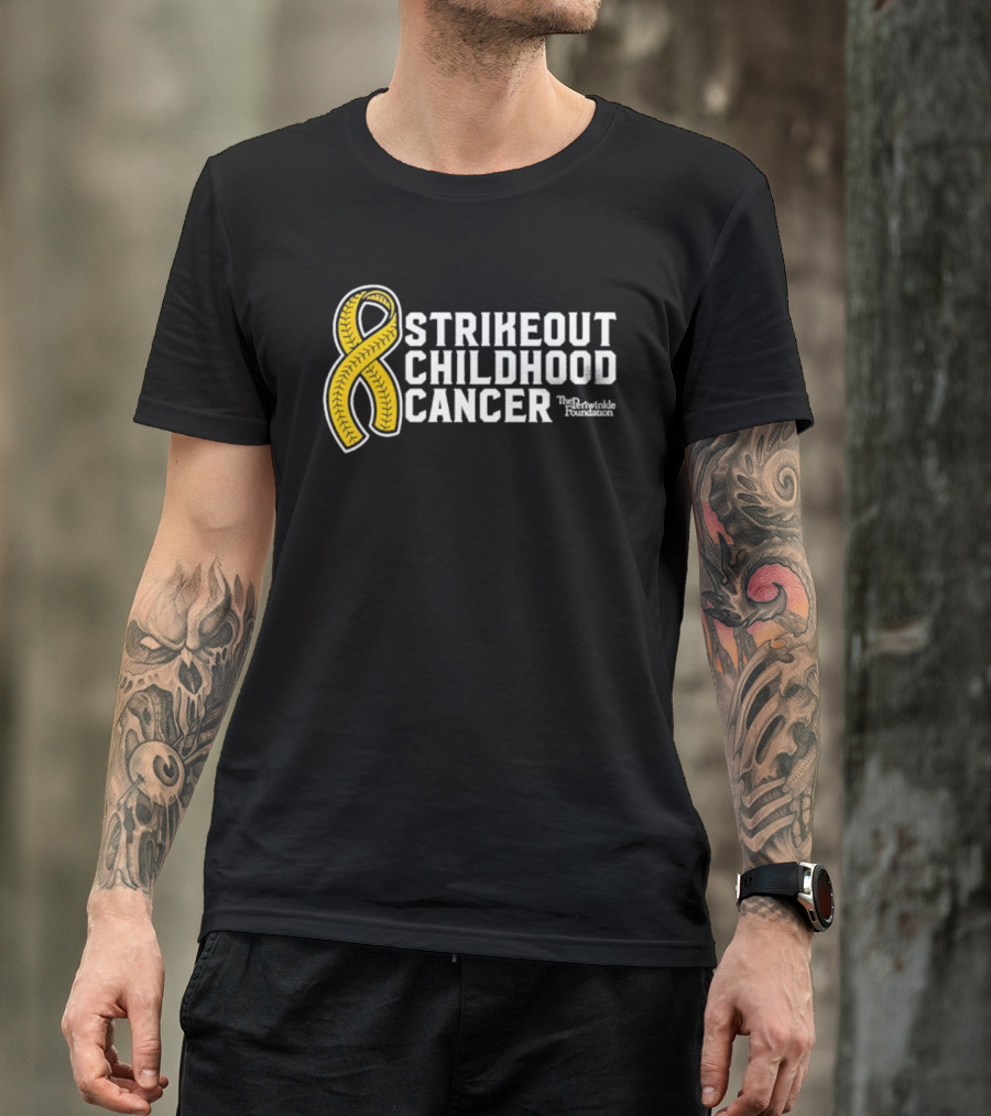 Strikeout Childhood Cancer The Prinkindle Foundation Yellow T-Shirt