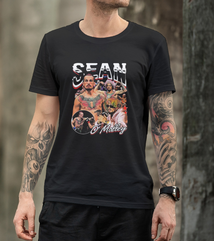 SEAN O'Malley MMA Fighter Collage With Tattoos And Sunglasses T-Shirt