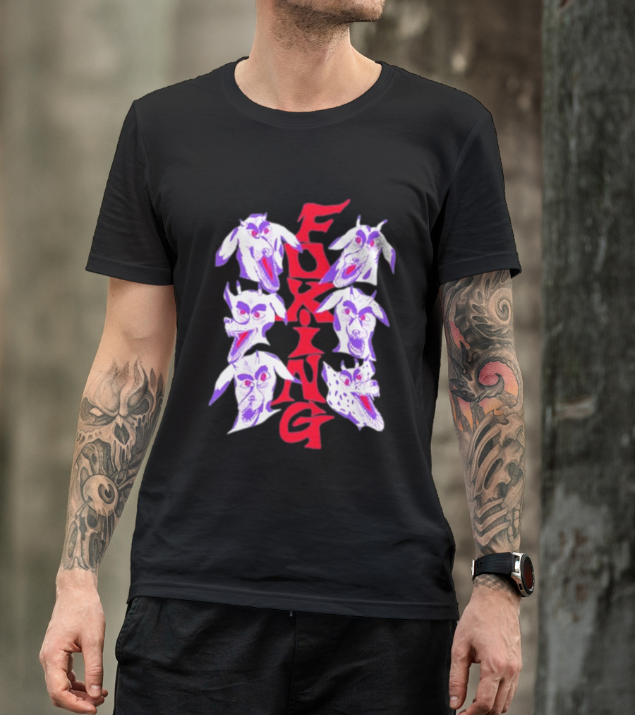 Foxy Devil Dogs Faces Red T-Shirt