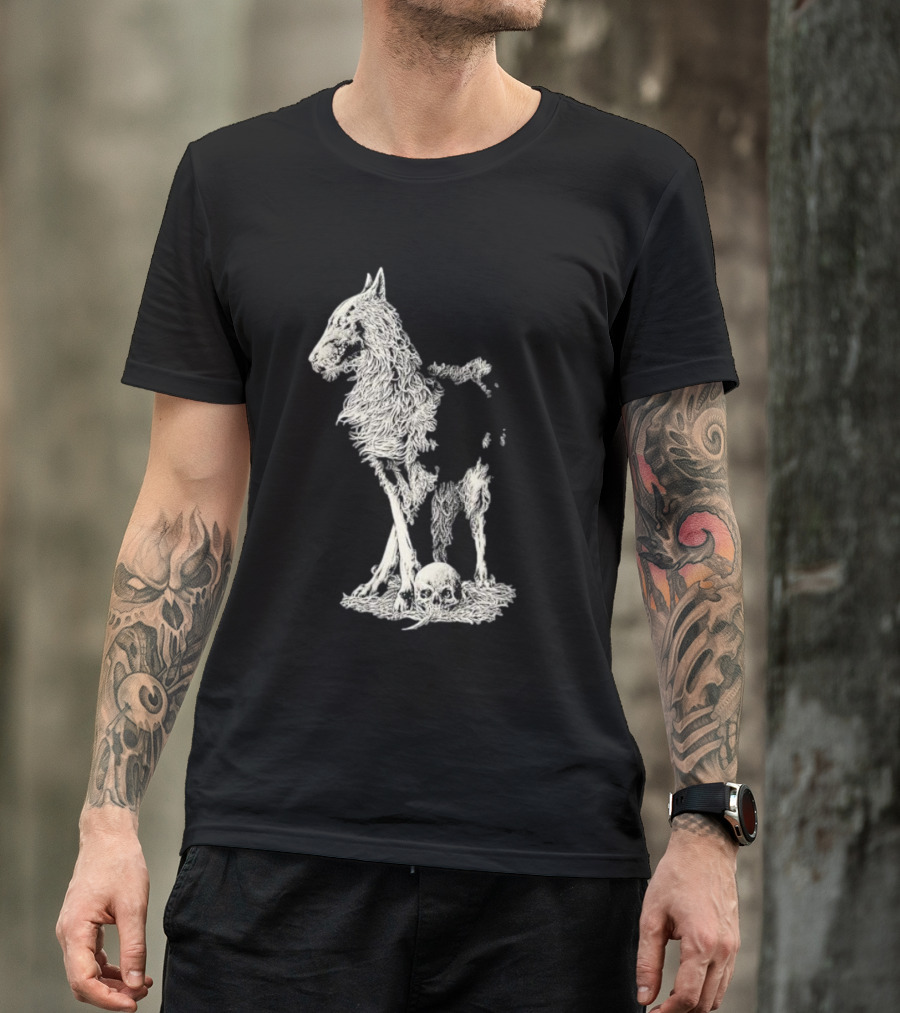 Fajar Allanda Lone Wolf With Skull T-Shirt