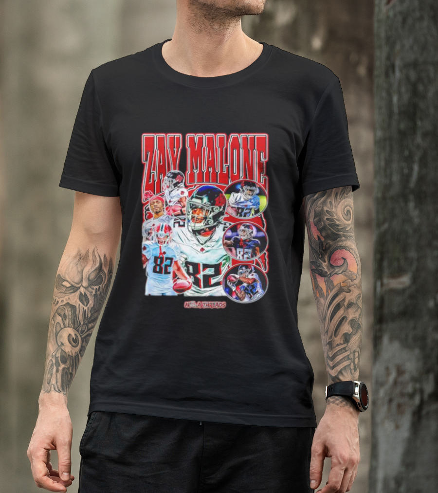 Zay Malone 82 Atlanta Falcons NSNThreads Vintage T-Shirt