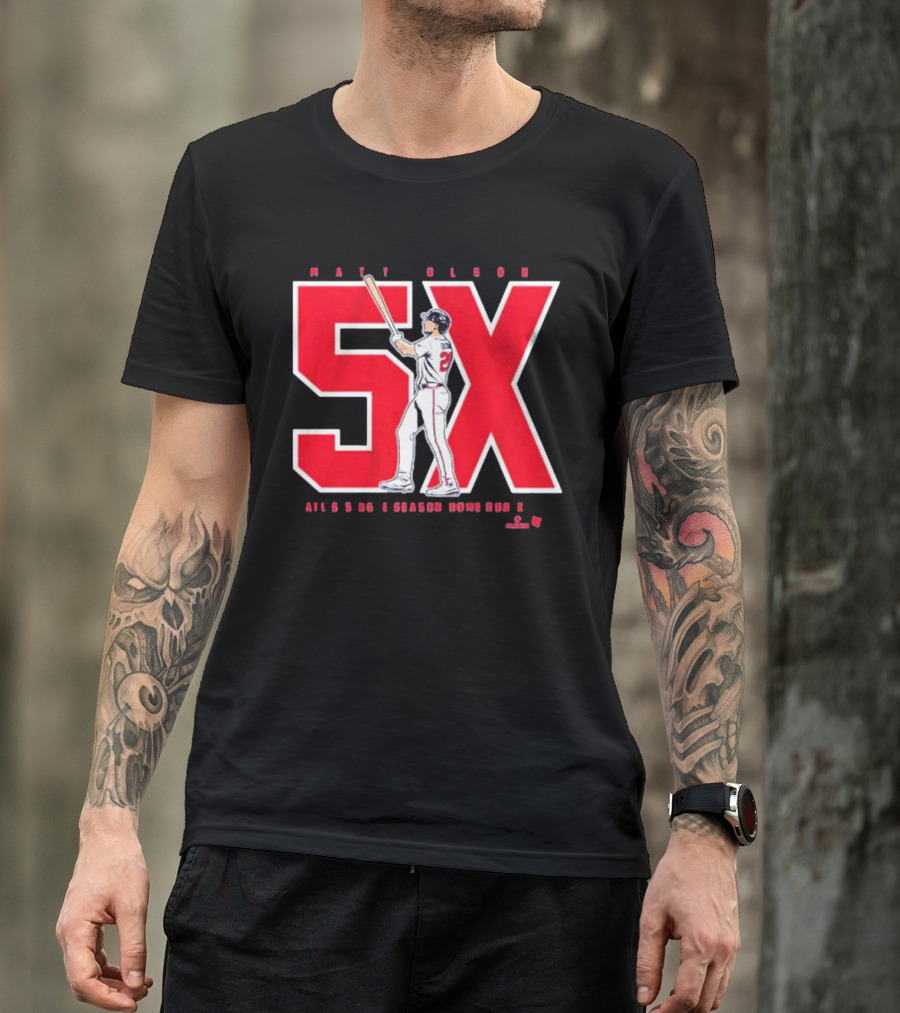 Matt Olson Atlanta 5X Single Season Home Run Record T-Shirt