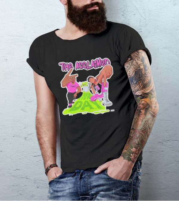 The Acclaimed Trash Day All Elite Wrestling Graphic With Character Poses And AEW T-Shirt